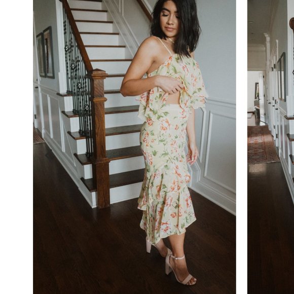 NWT Ruffled High-Low Hem Floral Skirt - Picture 3 of 4